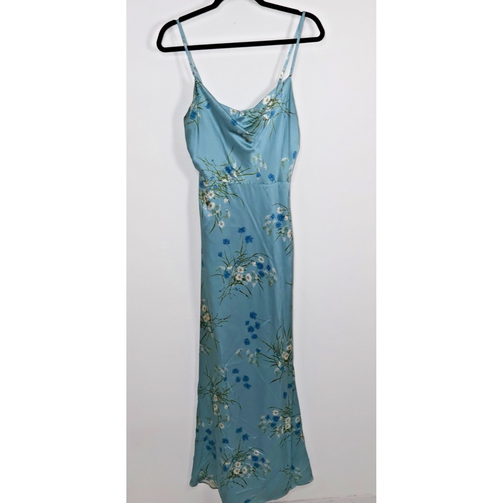 Reformation Dress Size 6 Blue Flora Devora Silk Lago Wedding Guest Bridesmaid - Picture 9 of 10